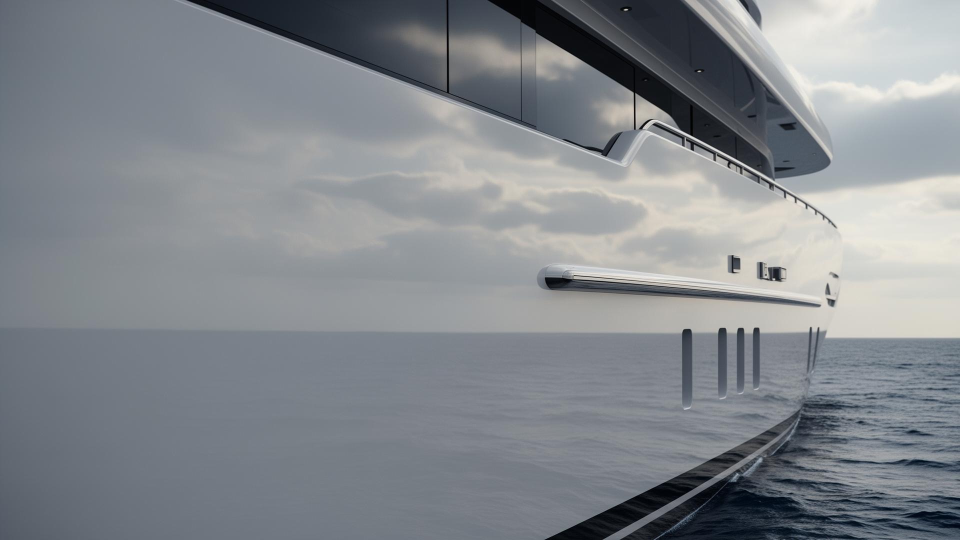 Superyacht Oberfläche Detailaufnahme